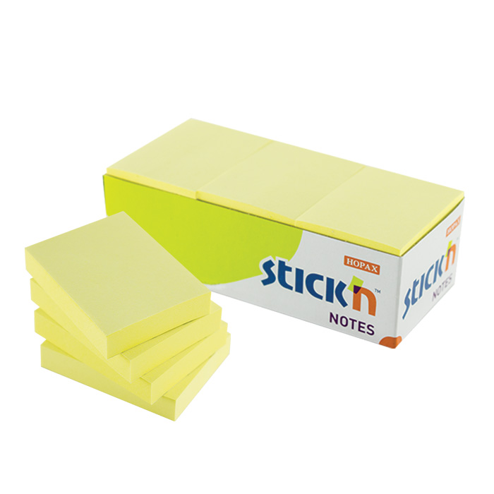 Stick’n Pastel Yellow Notes  – 12 Pads 38x50mm