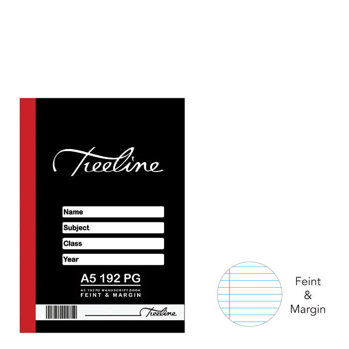 Treeline A5 192 pg Feint & Margin Manuscript Books
