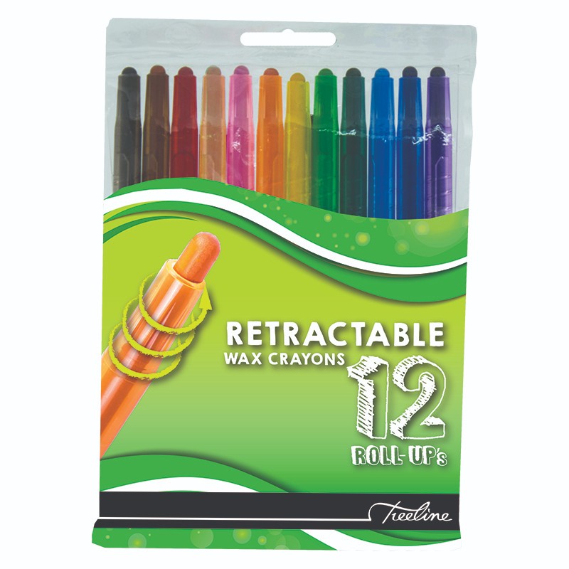Treeline Retractable Wax Crayons 12 Piece