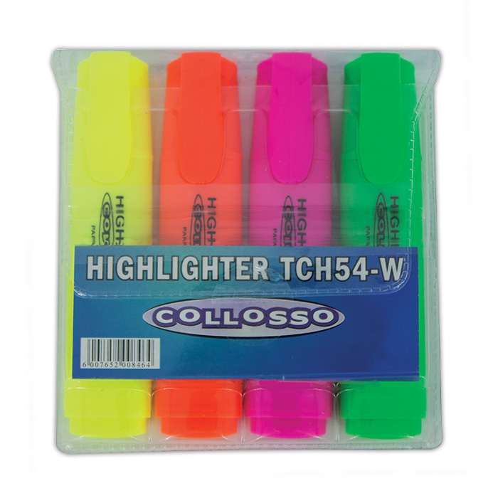 Collosso Highlighters Chisel Tip – Wallet of 4