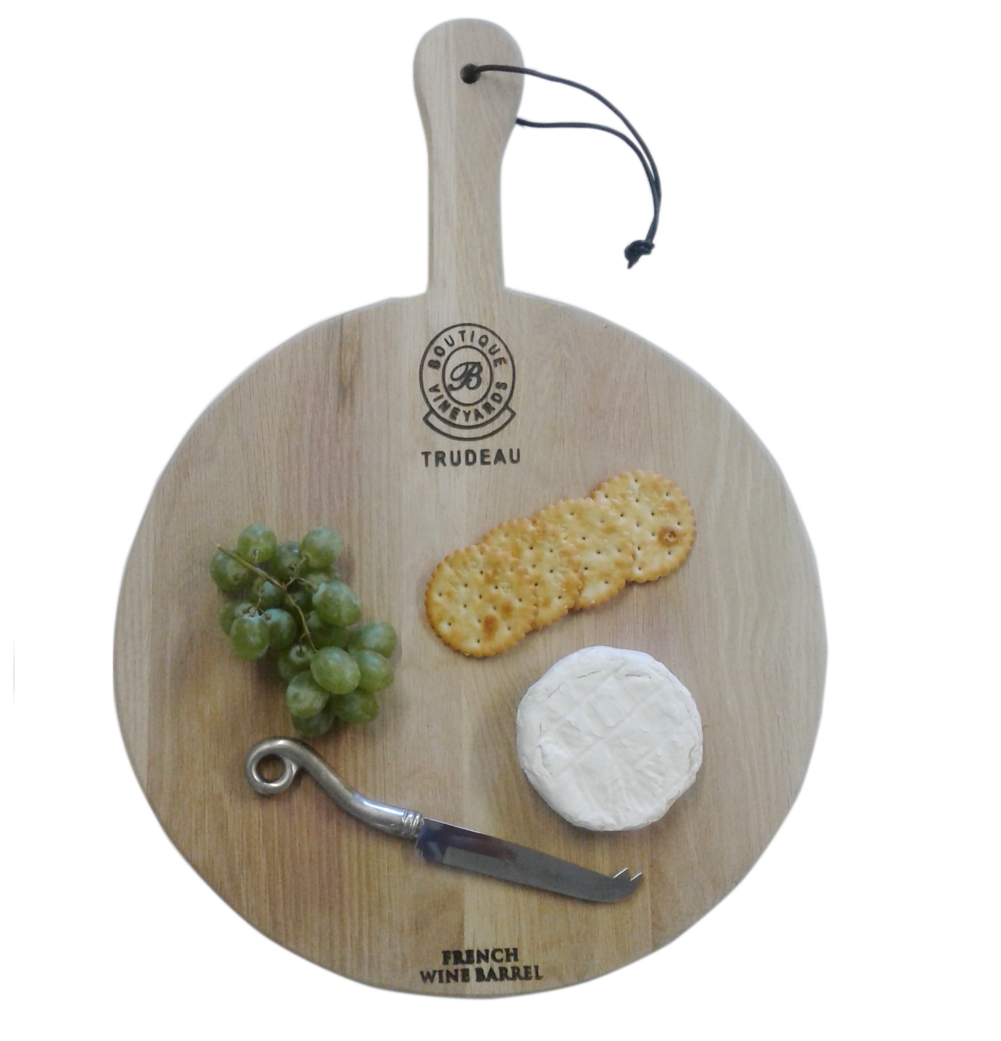 Trudeau Small Round Serving Board with Handles