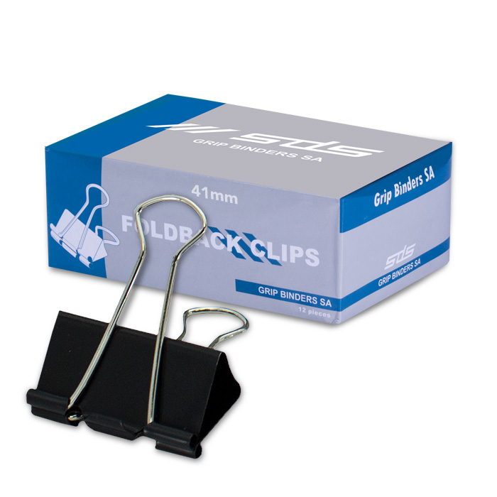 SDS 41mm Foldback Clips Black – Box of 12