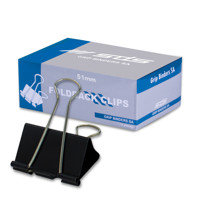 SDS 51mm Foldback Clips Black – Box of 12