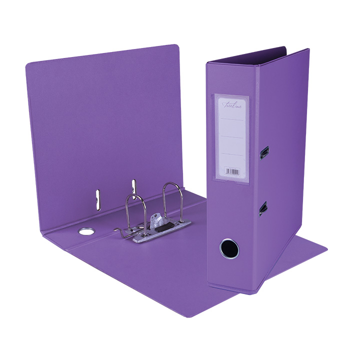 Treeline Lever Arch File PVC Purple  A4 – 70mm spine and Rado
