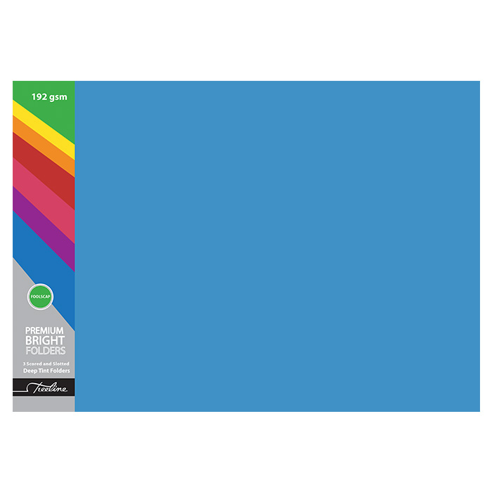 Treeline Premuim Deep Tint Blue Board Folders Foolscap 192gsm – 100s