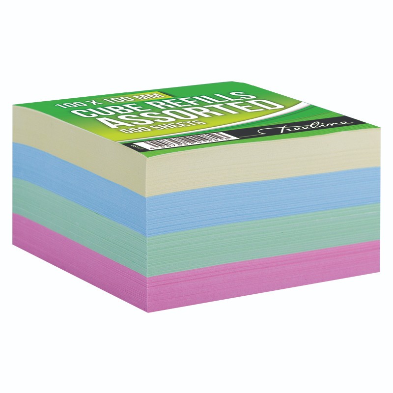Treeline 100 x 100mm Coloured Memo Cube Refill