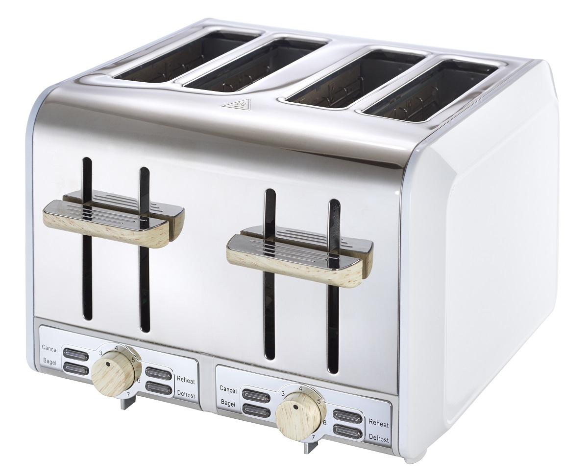 Russell Hobbs – 4-Slice Toaster – White & Wood