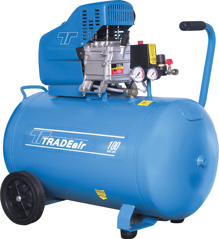 TradeAir – 100L 1.5kW 2.0HP lubricated D/Drive Compressor