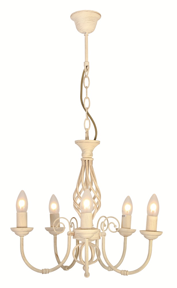 Eurolux – Olivia 5 Light Chandelier – Cream