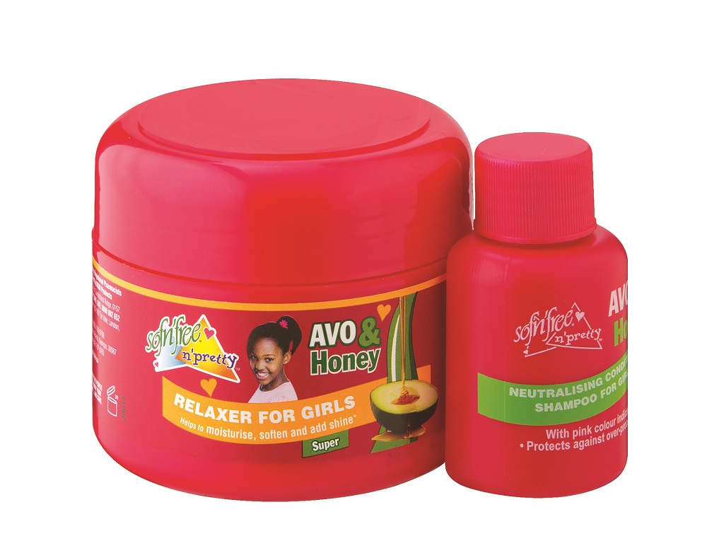 Sofn’free Avo & Honey Relaxer for Girls Super + 60ml Neutralising Shampoo