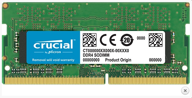 Crucial 8GB DDR4 2666Mhz So-Dimm Single Rank