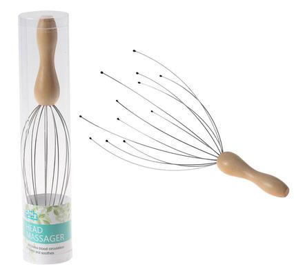 Head & Scalp Massager with Wooden Handle