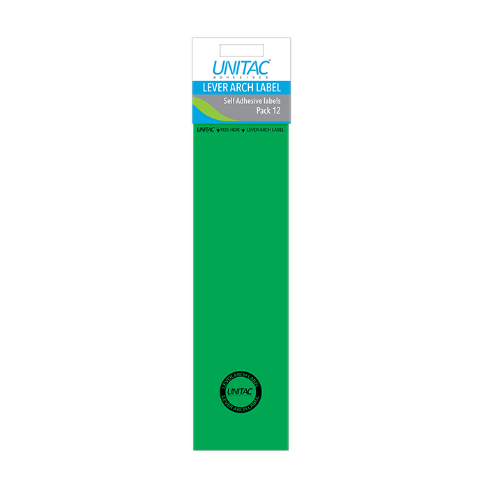 Unitac: Lever Arch Labels – Green