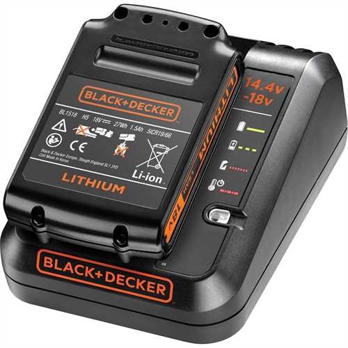 BLACK+DECKER 18V System 1A Charger + 1.5Ah Battery Pack