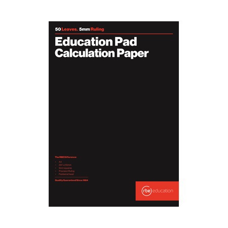 RBE: Calculation Pad 5mm – 50 Sheets – A4