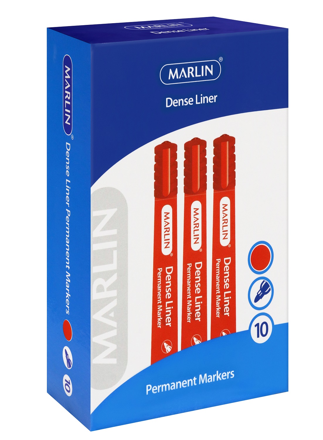 Marlin: Dense Liners Permanent Markers 10’s – Red