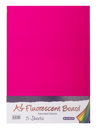 Marlin: Project Boards A4 5’s – Assorted Fluorescent Colours
