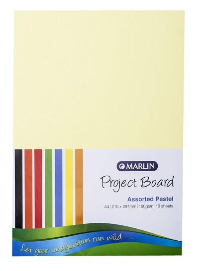 Marlin: Project Boards A4 10’s – Pastel Assorted