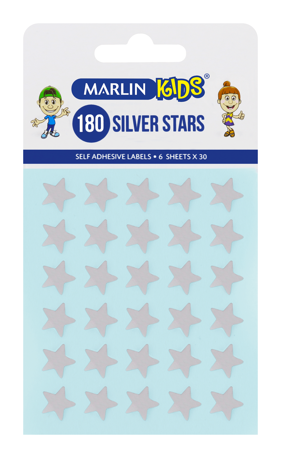 Marlin: Self Adhesive Labels – 180 Silver Stars