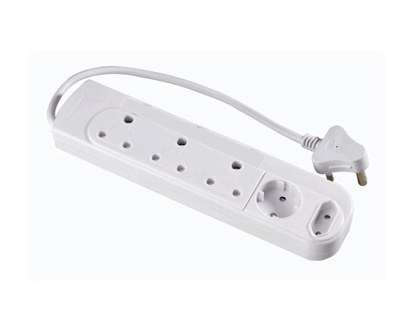 MTS 5 Way Multiplug with Surge Protection – White