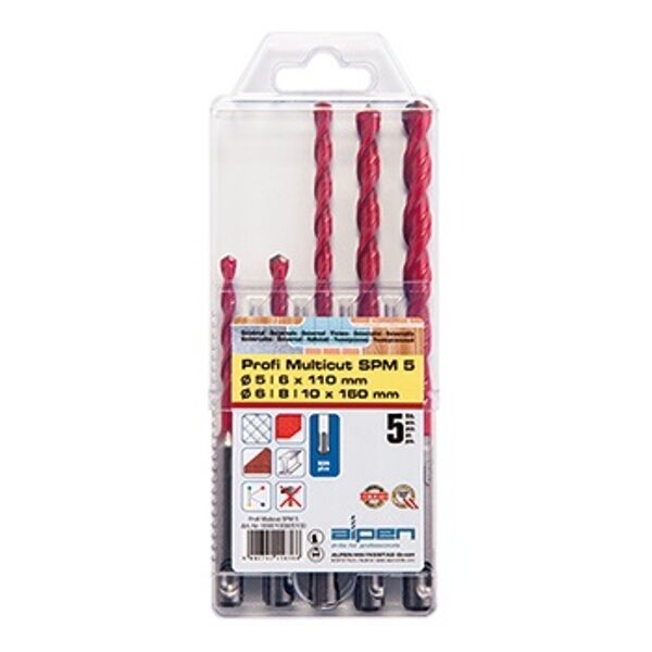 Alpen – Profi Multicut SDS Drill Bit Set – Set of 5