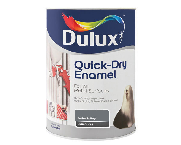 Dulux 1 Litre Quickdry Enamel Paint – Battleship Grey