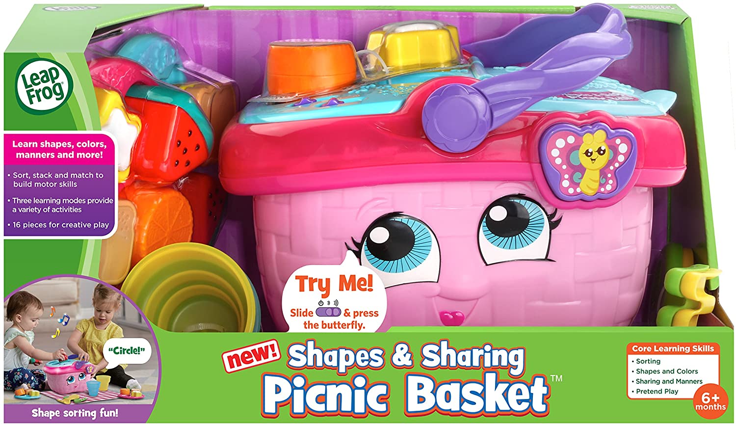 LeapFrog Shapes & Sharing Picnic Basket – Pink