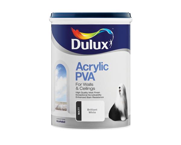Dulux PVA Acrylic Paint – Brilliant White (20L)