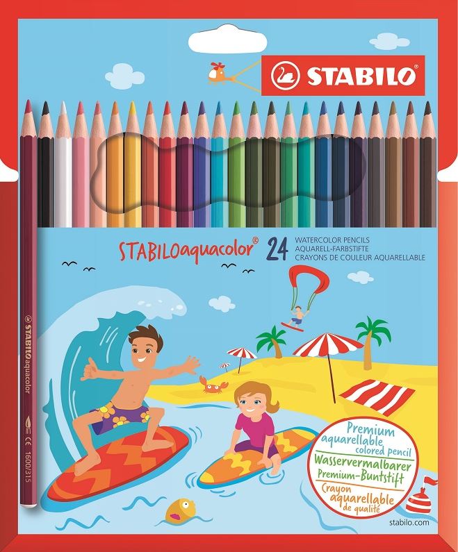 Stabilo Aquacolor – Aquarellable Colour Pencil – Assorted Box of 24