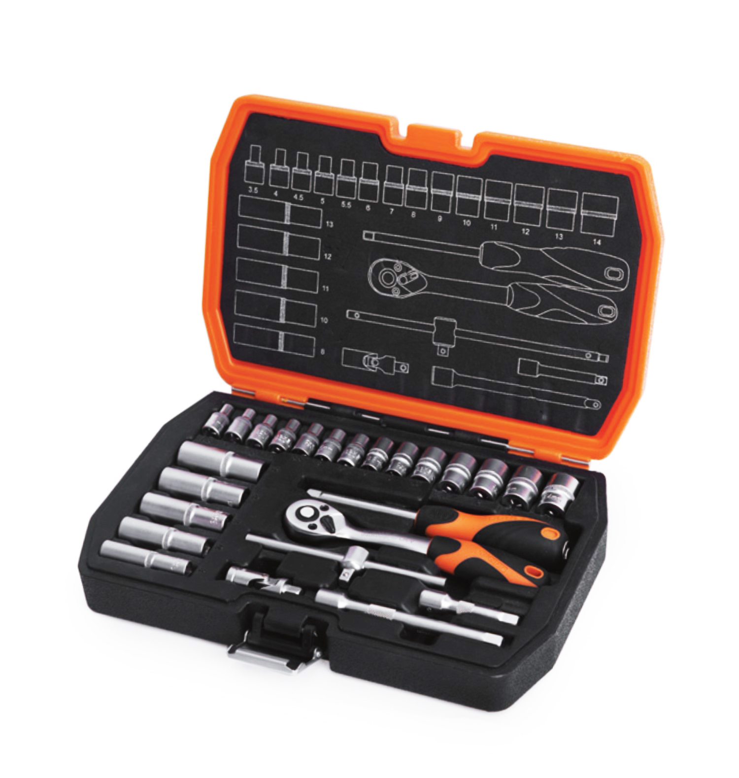 Kendo 25 Piece Socket Set 1/4″ Dr 10 – 24mm
