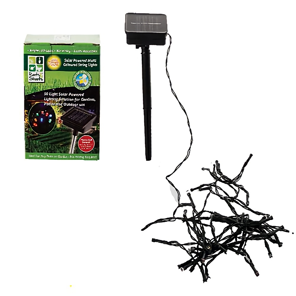 Bulk Pack x 4 Solar Garden Light String Colours 50 Lights