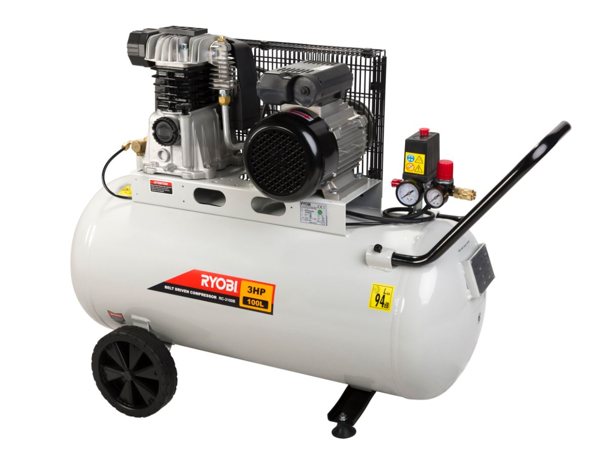 Ryobi – 100 Litre Belt Drive Compressor – 3HP