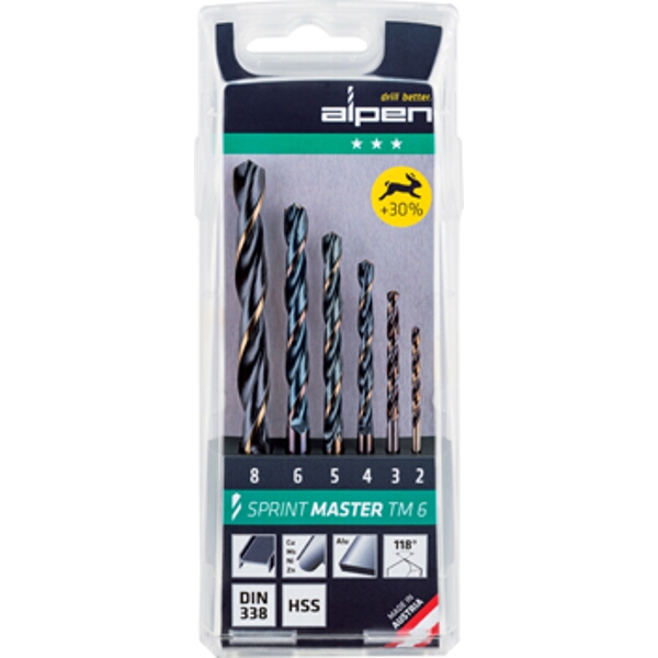 Alpen Hss Sprint Drill Bit Set 6 Piece 2 – 8mm