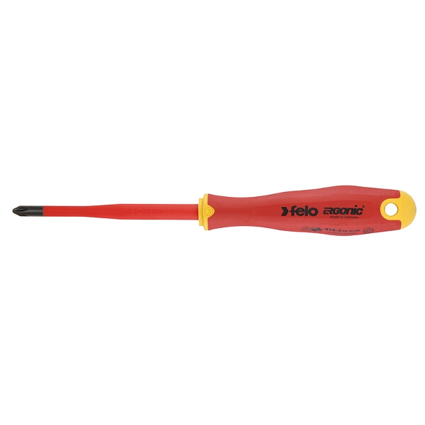 Felo 414 Ph2X100 Screwdriver Ergonic Slimline Insulated VDE