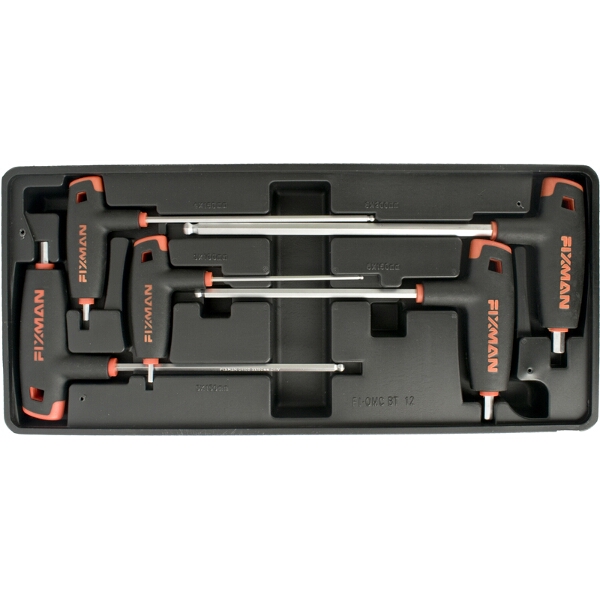 Fixman 5- Piece L-Handle Hex Keys W-Ball Head 3-4-5-6-8mm