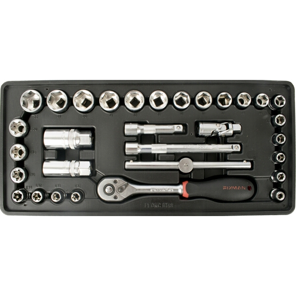Fixman 31- Piece 3/8″Dr.Sockets & Accessories