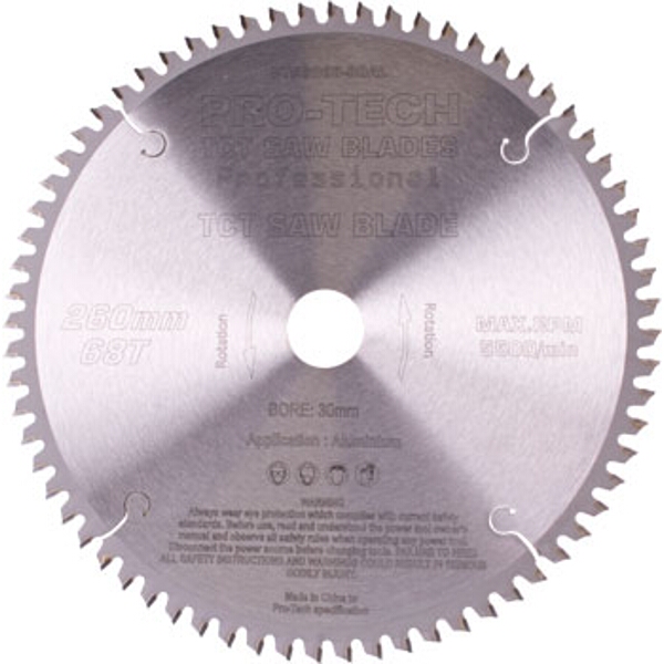 Pro-Tech Saw Blade Tct 260X2.4X30X68T Aluminium Prof. Pro-Tech Fes. Kapex