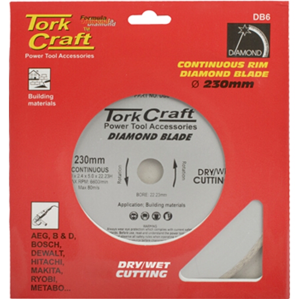 Tork Craft Diamond Blade 230mm Continuous Rim
