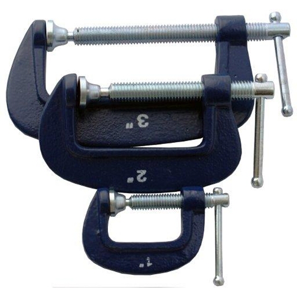 Tork Craft Clamp G 3 Piece 25 50 & 75 mm Set 1 2 & 3″ Kit