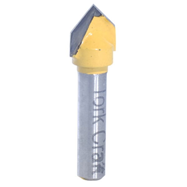 Tork Craft Router Bit V Groove 90 Degree 3/8″