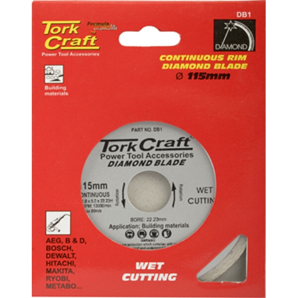 Tork Craft Diamond Blade Continuous Rim 115mm