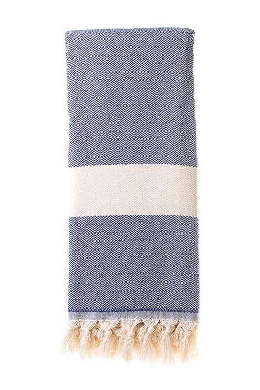 Turkish Blanket 100% Cotton – Dimanta Navy (220x240cm)