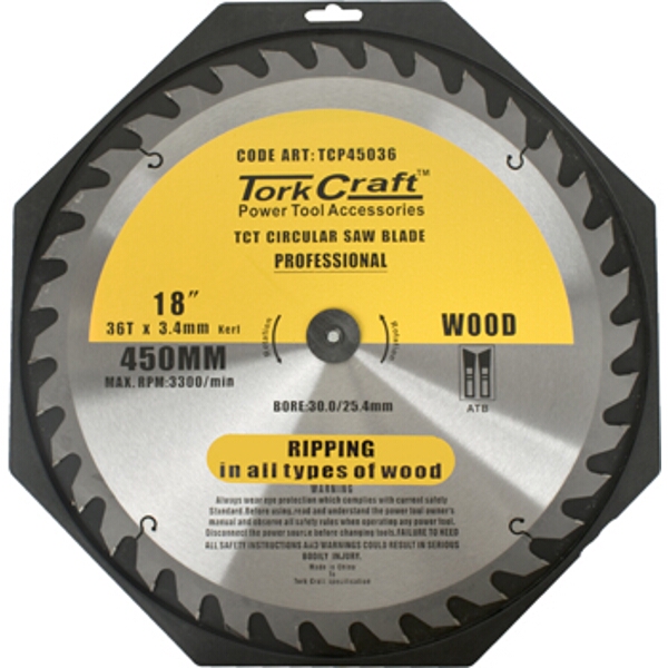 Tork Craft Blade Contractor 450 X 36T 30/1 Circular Saw TCT