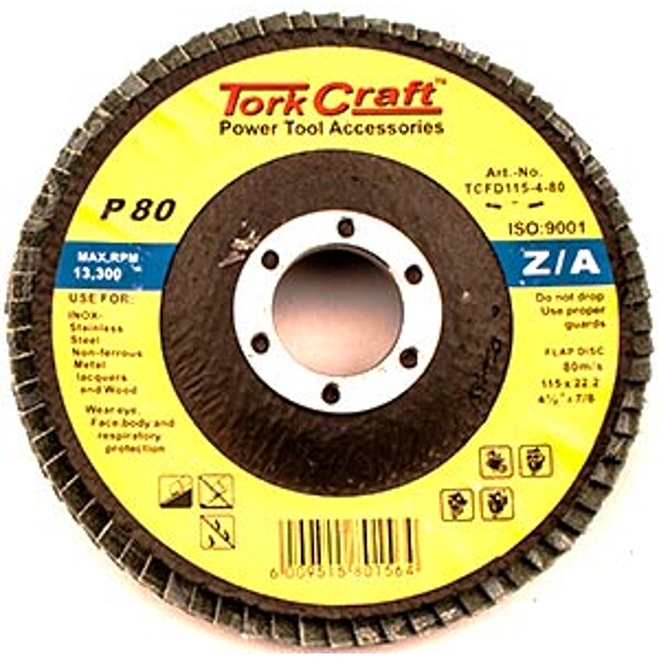 Tork Craft Flap Disc Zirconium 115mm 80Grit Angled