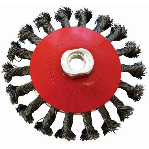 Tork Craft Wire Cup Brush Twisted Bevel Plain 115mmxm14 Blister