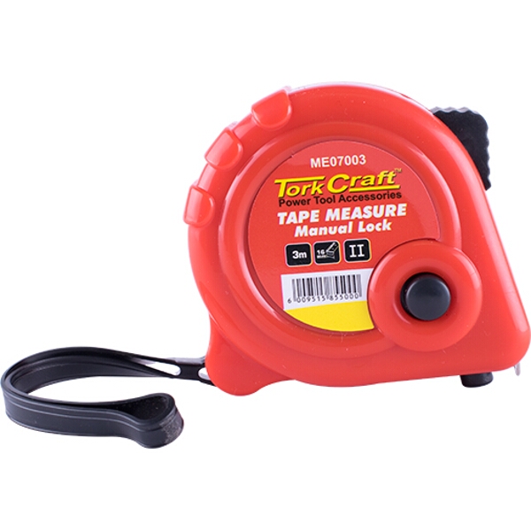 Tork Craft Measuring Tape Manual Lock 3M x 16mm Plastic Casing
