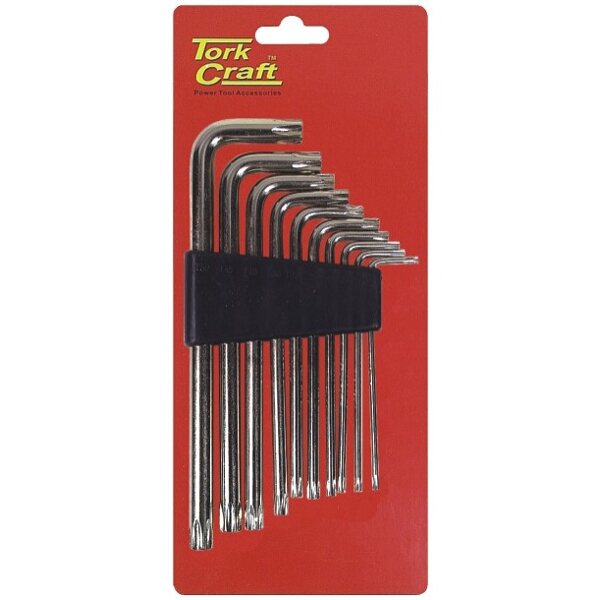 Tork Craft Torx Key Set 10 Piece T9-T50 Cr-V Carded