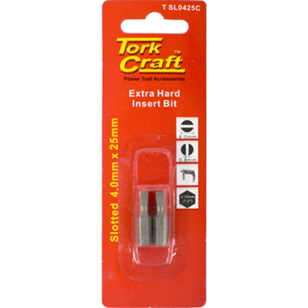 Tork Craft S/D Insert Bit 4mmx25mm 2/Card