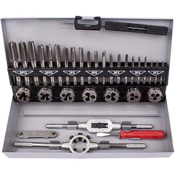 Tork Craft Tap & Die Set 32 Piece 3-12mm HSS In Steel Case