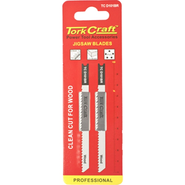 Tork Craft U-Shank Jigsaw Blade 10Tpi Wood 2.5mm Reverse Tooth 2 Piece